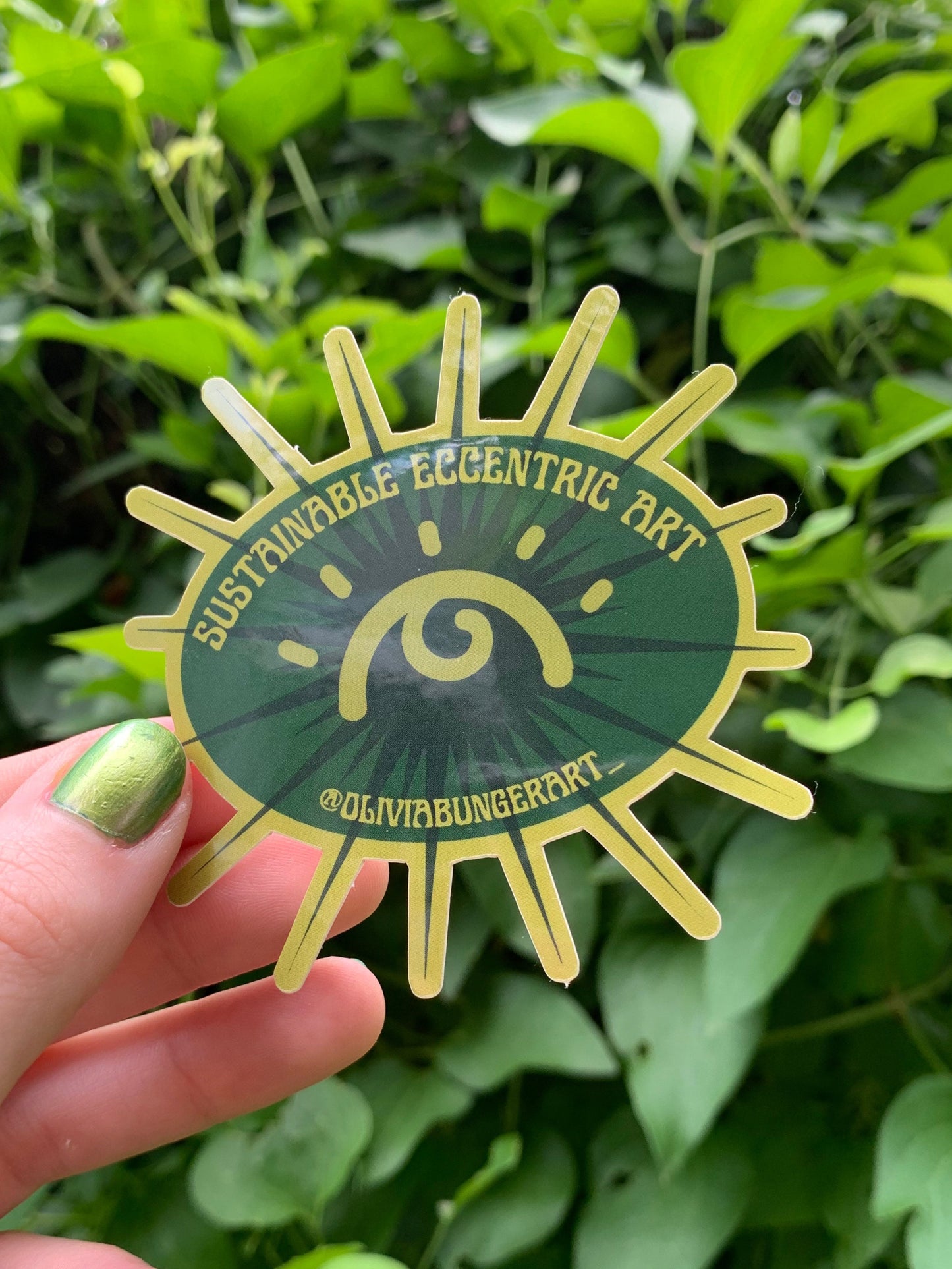 Green Sunburst Sticker